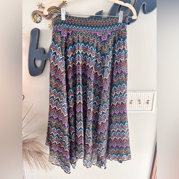 JohnPaulRichard Multicolor Zigzag A-Line Skirt size M - Picture 1 of 5